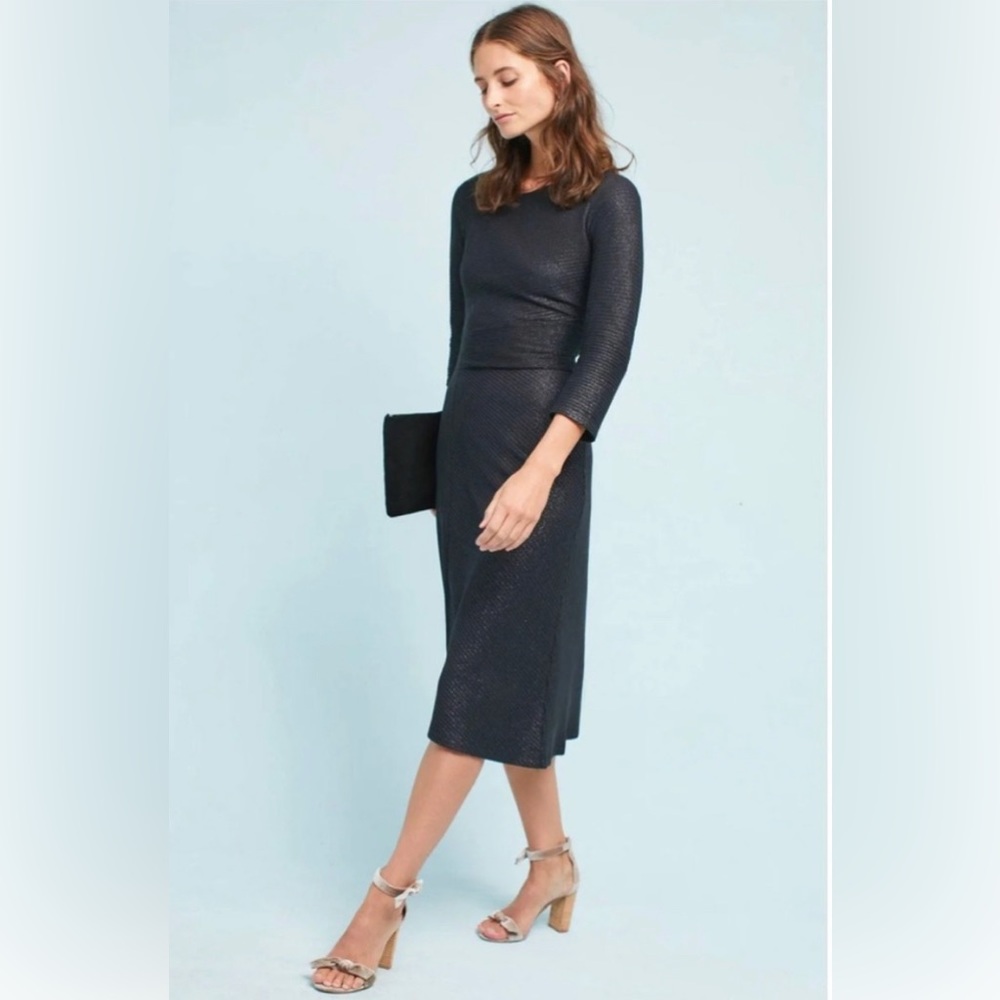 Anthropologie Tegen Black Shimmer Knit Dress Akemi + Kin 
Size M
